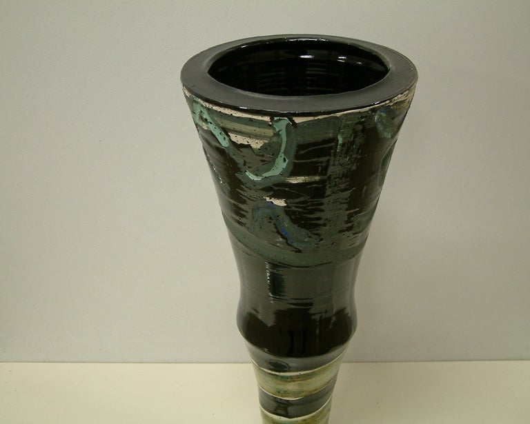 American Steven Glass Lidded Ceramic Vessel For Sale